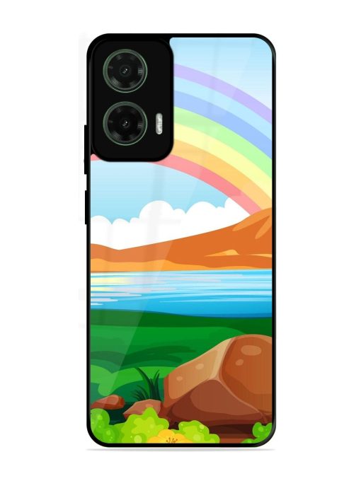 Rainbow Over The Lake Glossy Soft Edge Case for Motorola Moto G35 (5G)