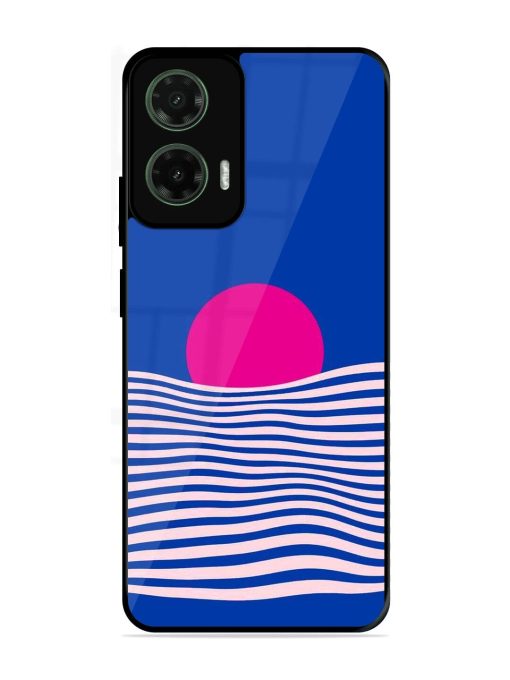Pink Sunset Over Blue Waves Glossy Soft Edge Case for Motorola Moto G35 (5G)