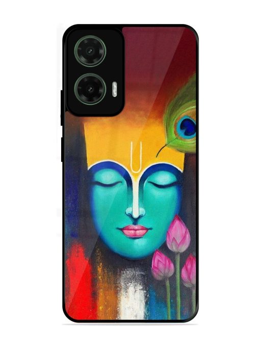 Divine Tranquility: The Face Of Krishna Glossy Soft Edge Case for Motorola Moto G35 (5G)