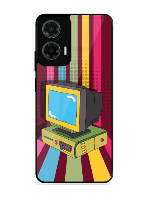 Retro Tech Vibes Glossy Soft Edge Case for Motorola Moto G35 (5G)