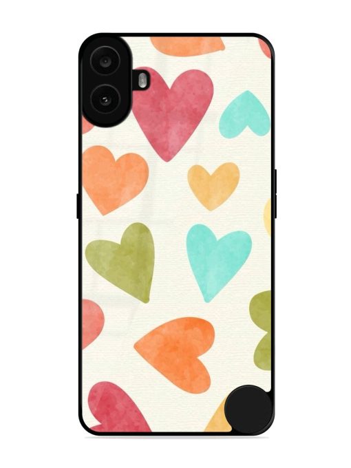 Watercolor Hearts Glossy Soft Edge Case for Nothing CMF Phone 1