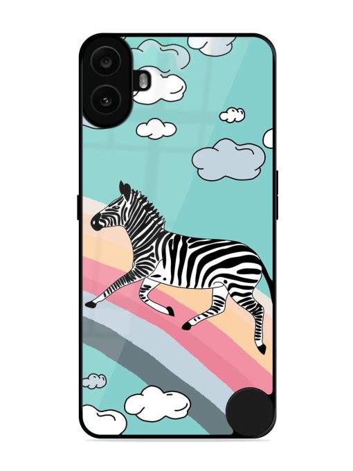 Zebra On A Rainbow Glossy Soft Edge Case for Nothing CMF Phone 1