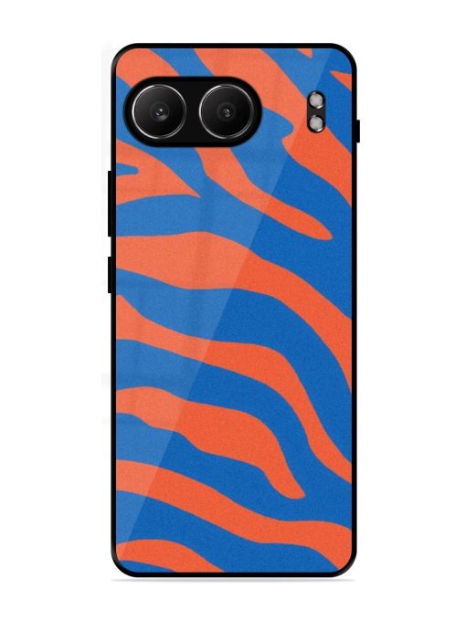 Zebra Stripes In Blue And Orange Glossy Soft Edge Case for Oneplus Nord 4 (5G)