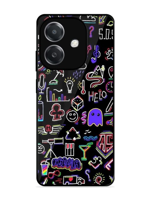 Neon Doodle Glossy Soft Edge Case for Oppo A3X (5G)