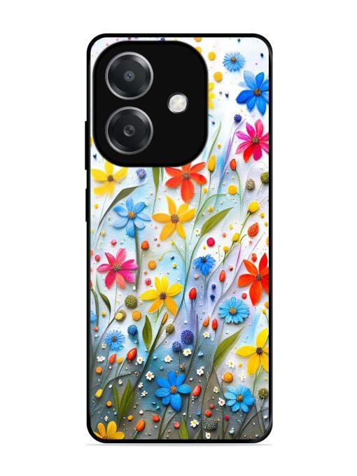 Vibrant Floral Glossy Soft Edge Case for Oppo A3X (5G)