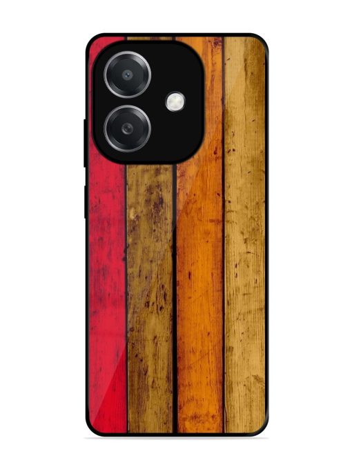 Colorful Woodgrain Glossy Soft Edge Case for Oppo A3X (5G)