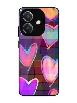 Neon Hearts Glossy Soft Edge Case for Oppo A3X (5G)