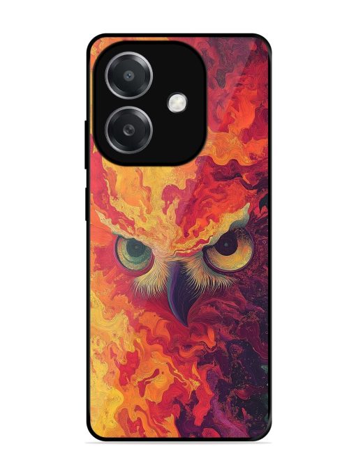 Fiery Owl Glossy Soft Edge Case for Oppo A3X (5G)