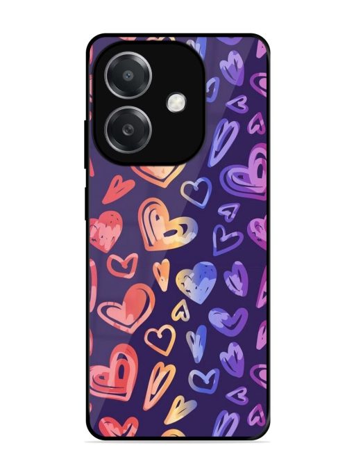 Rainbow Hearts Glossy Soft Edge Case for Oppo A3X (5G)