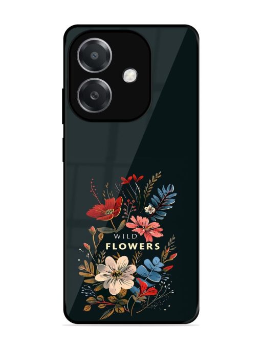 Dark Floral Glossy Soft Edge Case for Oppo A3X (5G)