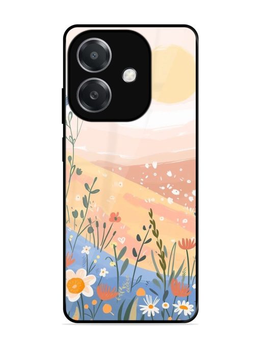 Golden Hour Blooms Glossy Soft Edge Case for Oppo A3X (5G)