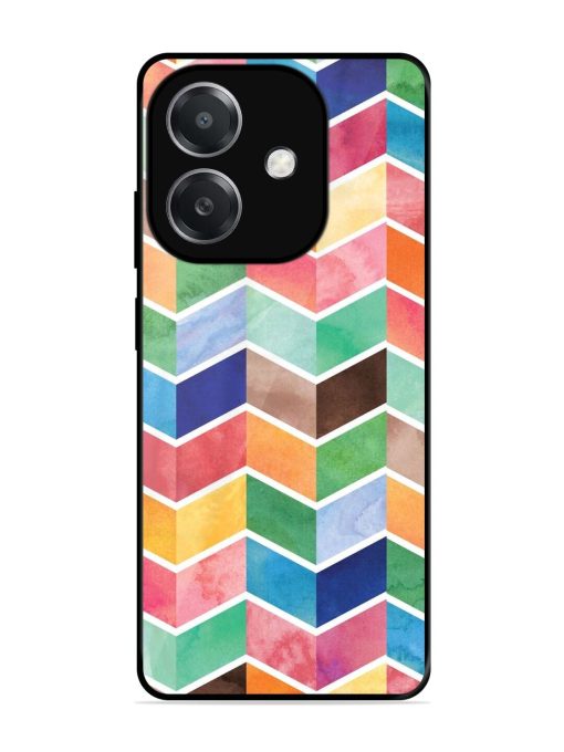 Watercolor Chevron Whimsy Glossy Soft Edge Case for Oppo A3X (5G)