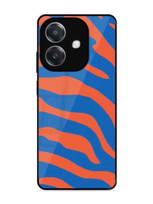 Zebra Stripes In Blue And Orange Glossy Soft Edge Case for Oppo A3X (5G)