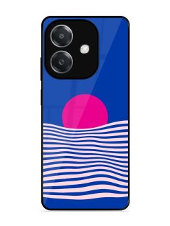 Pink Sunset Over Blue Waves Glossy Soft Edge Case for Oppo A3X (5G)