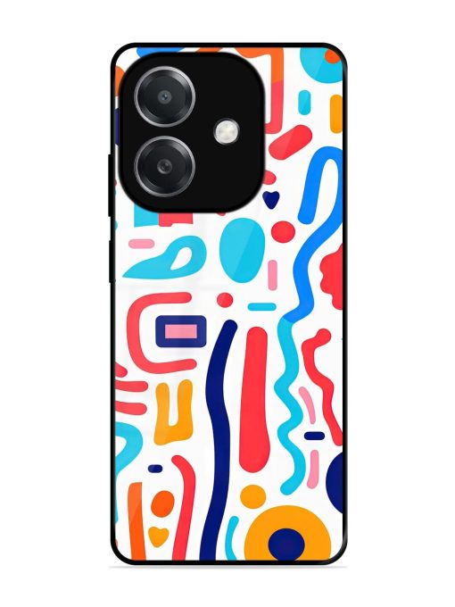 Whimsical Doodle Chaos Glossy Soft Edge Case for Oppo A3X (5G)