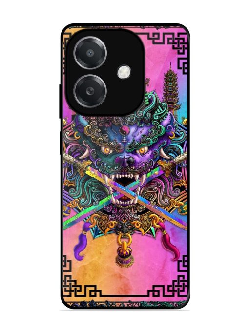 Psychedelic Fu Dog Tapestry Glossy Soft Edge Case for Oppo A3X (5G)