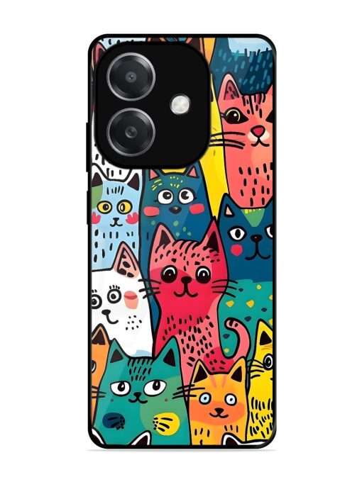 Feline Frenzy Glossy Soft Edge Case for Oppo A3X (5G)