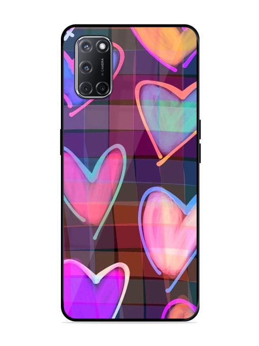 Neon Hearts Glossy Soft Edge Case for Oppo A52