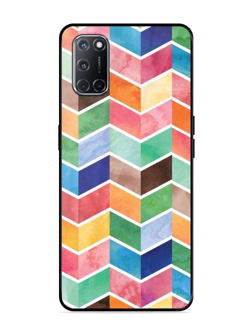 Watercolor Chevron Whimsy Glossy Soft Edge Case for Oppo A52