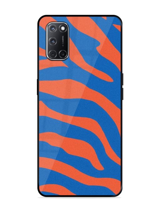 Zebra Stripes In Blue And Orange Glossy Soft Edge Case for Oppo A52