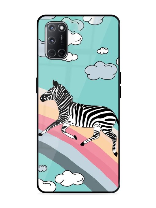 Zebra On A Rainbow Glossy Soft Edge Case for Oppo A52