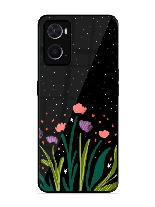 Midnight Bloom Glossy Soft Edge Case for Oppo A76