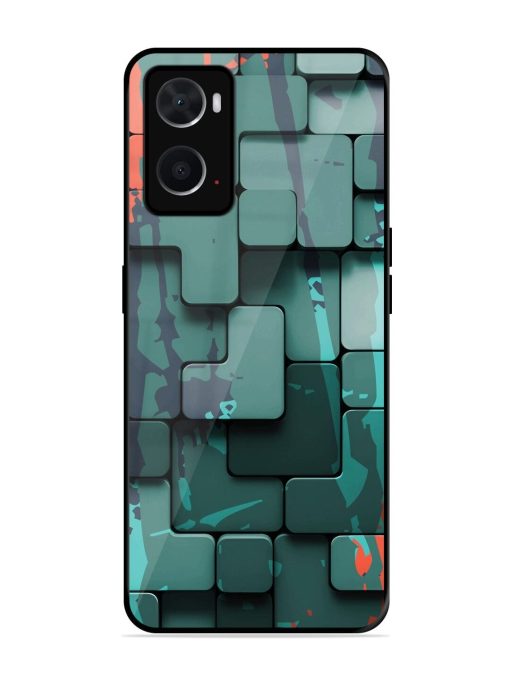 Abstract Geometric Mosaic Glossy Soft Edge Case for Oppo A76