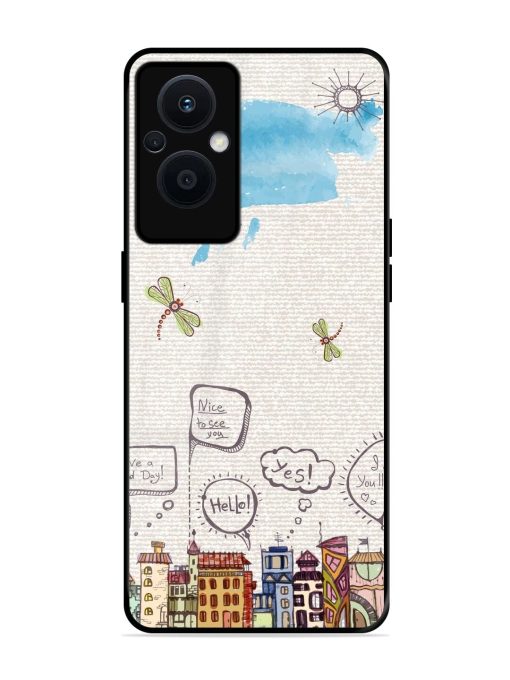 Doodle City Glossy Soft Edge Case for Oppo F21 Pro (5G)