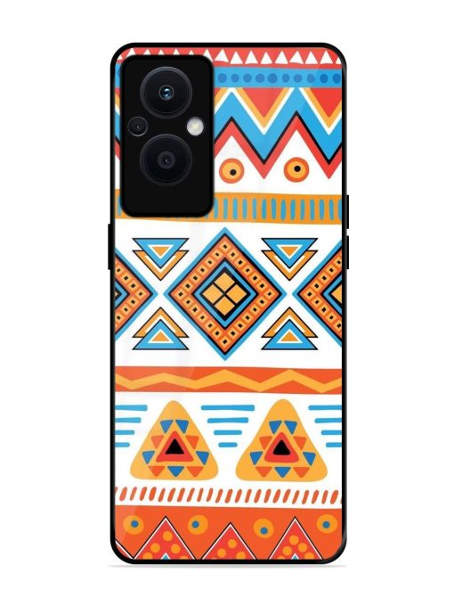 Vibrant Tribal Pattern Glossy Soft Edge Case for Oppo F21 Pro (5G)