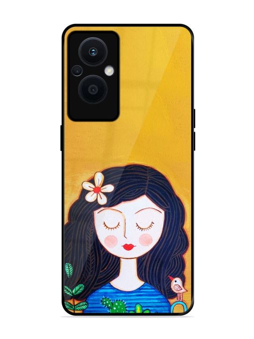 Girl Illustration Glossy Soft Edge Case for Oppo F21 Pro (5G)