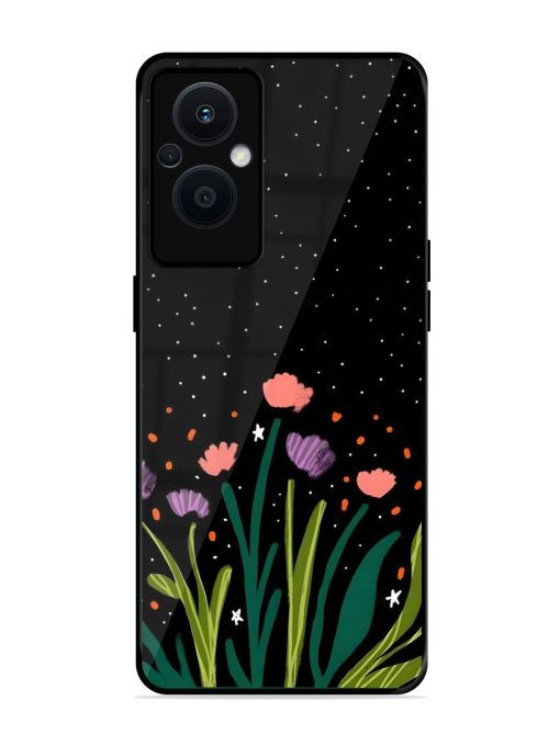 Midnight Bloom Glossy Soft Edge Case for Oppo F21 Pro (5G)