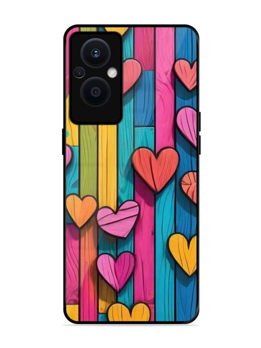 Rainbow Of Hearts Glossy Soft Edge Case for Oppo F21 Pro (5G)