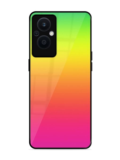 Rainbow Gradient Glossy Soft Edge Case for Oppo F21 Pro (5G)