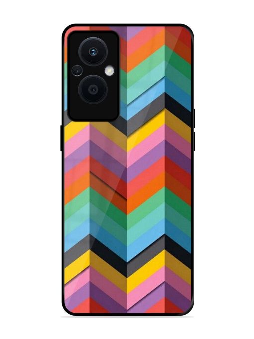 Colorful Zigzag Glossy Soft Edge Case for Oppo F21 Pro (5G)