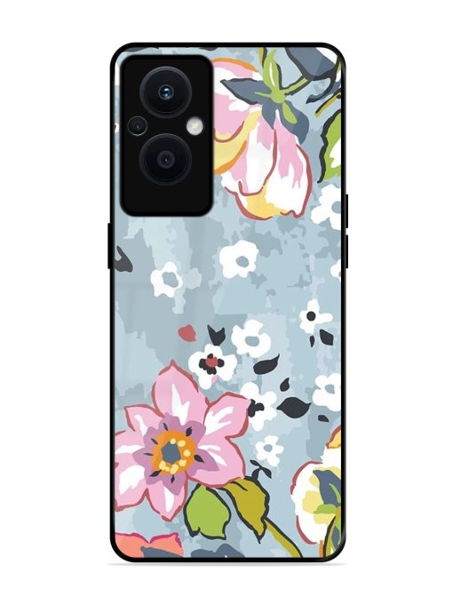 Floral Fantasy Glossy Soft Edge Case for Oppo F21 Pro (5G)