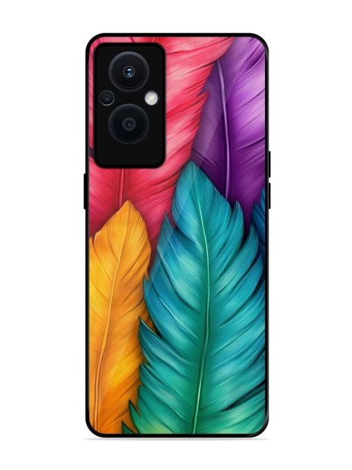 Rainbow Feathers Glossy Soft Edge Case for Oppo F21 Pro (5G)