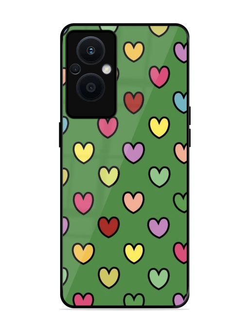 Rainbow Heart Parade Glossy Soft Edge Case for Oppo F21 Pro (5G)