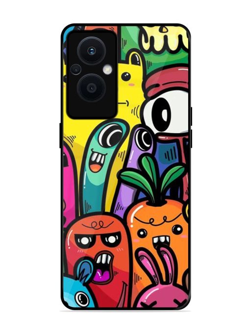 Whimsical Doodle Chaos Glossy Soft Edge Case for Oppo F21 Pro (5G)