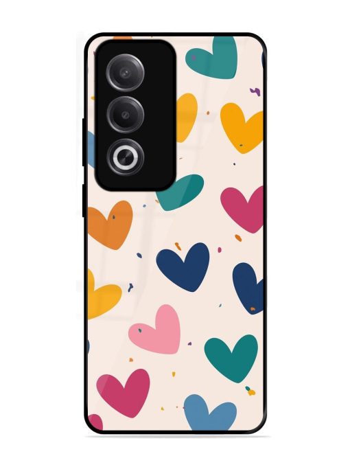 Rainbow Hearts Glossy Soft Edge Case for Oppo K12X (5G)