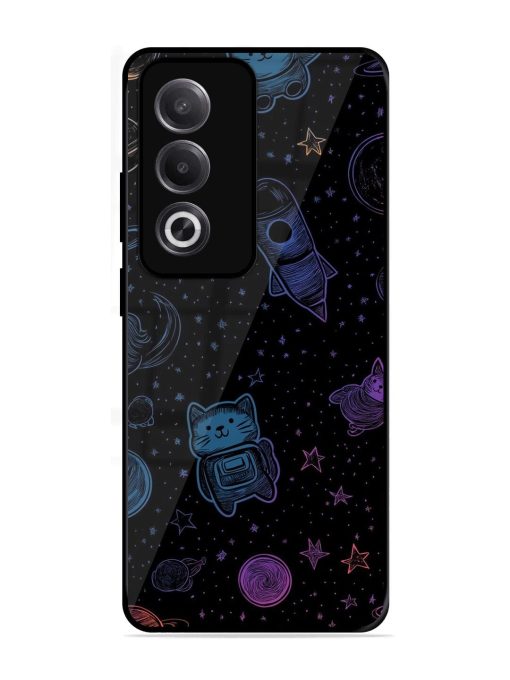 Cosmic Cat Chaos Glossy Soft Edge Case for Oppo K12X (5G)