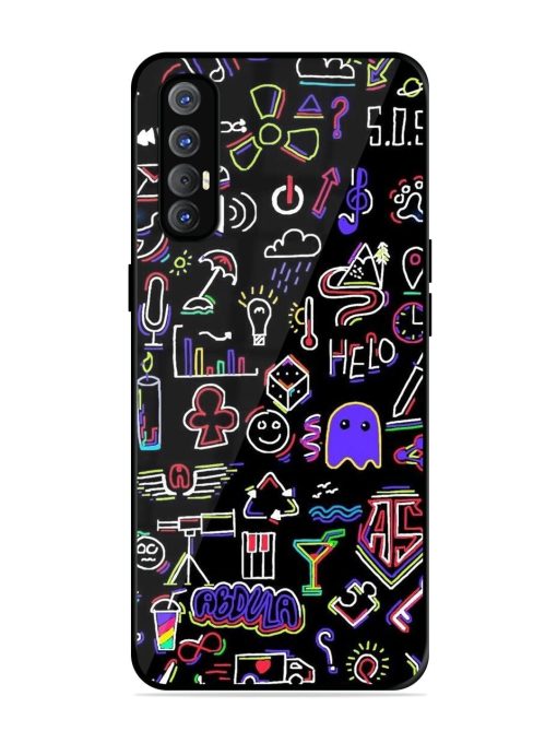 Neon Doodle Glossy Soft Edge Case for Oppo Reno 3 Pro