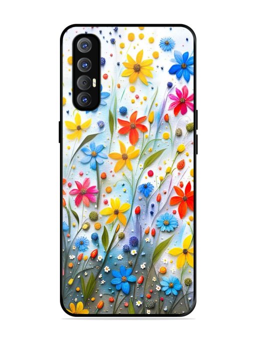 Vibrant Floral Glossy Soft Edge Case for Oppo Reno 3 Pro