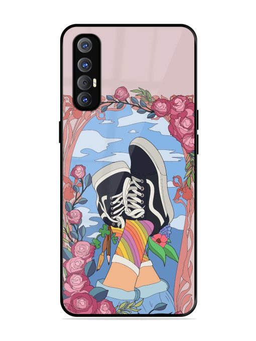 Floral Fantasy Glossy Soft Edge Case for Oppo Reno 3 Pro