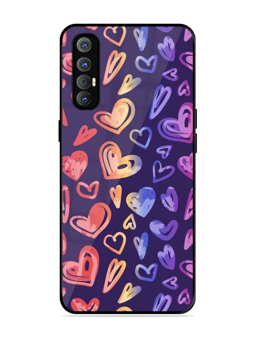 Rainbow Hearts Glossy Soft Edge Case for Oppo Reno 3 Pro