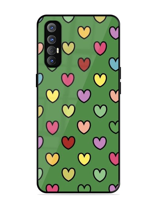 Rainbow Heart Parade Glossy Soft Edge Case for Oppo Reno 3 Pro