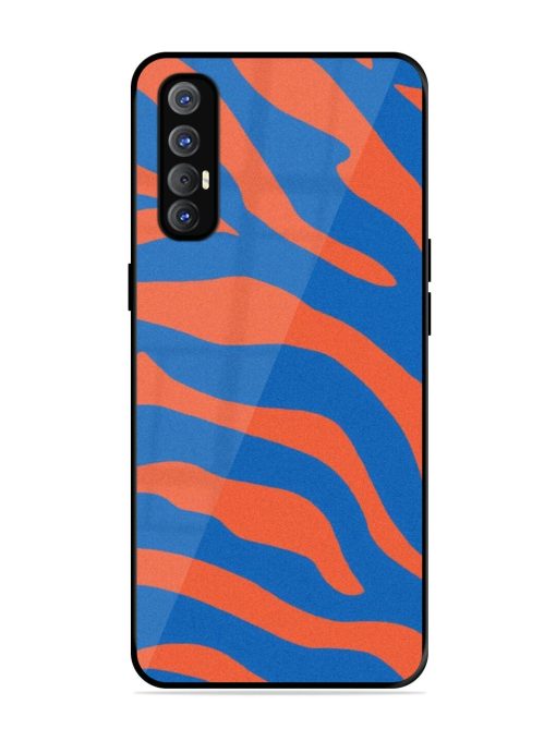 Zebra Stripes In Blue And Orange Glossy Soft Edge Case for Oppo Reno 3 Pro