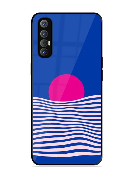 Pink Sunset Over Blue Waves Glossy Soft Edge Case for Oppo Reno 3 Pro