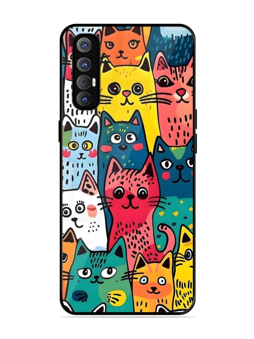 Feline Frenzy Glossy Soft Edge Case for Oppo Reno 3 Pro