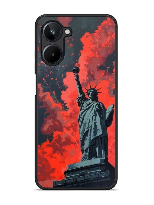 Lady Liberty'S Firework Finale Glossy Soft Edge Case for Realme 10 (4G)