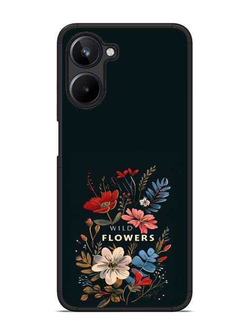 Dark Floral Glossy Soft Edge Case for Realme 10 (4G)